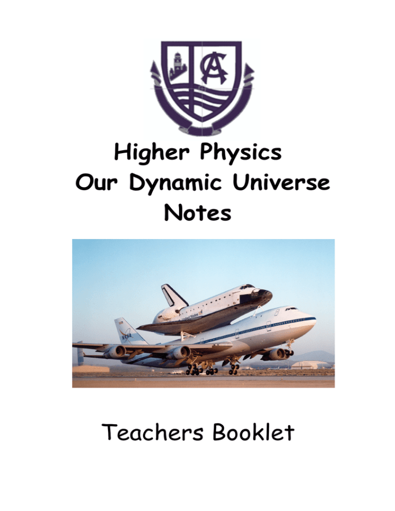 Higher Physics Our Dynamic Universe Teacher s Booklet