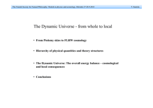 The Dynamic Universe - from whole to local