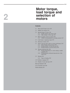 Motor torque, load torque and selection of motors