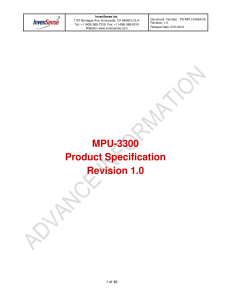 MPU-3300 Product Specification Revision 1.0