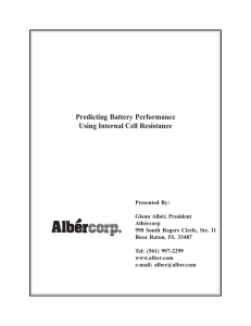 Predicting Battery Performance Using Internal Cell Resistance