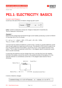 PE1.1: ELECTRICITY: BASICS