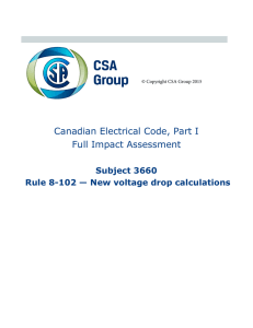 Canadian Electrical Code, Part I Full Impact Assessment