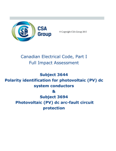 Canadian Electrical Code, Part I Full Impact Assessment