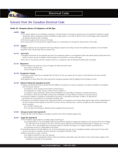 Extracts from the Canadian Electrical Code