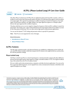 ALTPLL (Phase-Locked Loop) IP Core User Guide