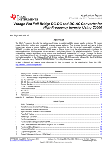 Voltage Fed Full Bridge DC-DC and DC-AC