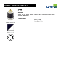 Color: Black-White NEMA: L17-30P Description 30 Amp, 600 Volt 3