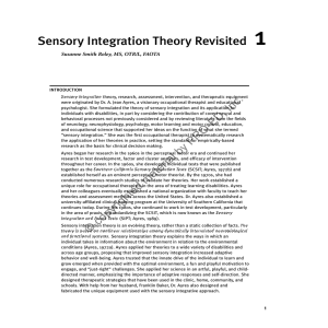 Sensory Integration Theory Revisited - Pro-Ed