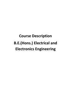 B.E.(Hons.) Electrical and Electronics Engineering
