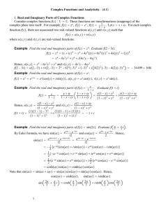 Complex Functions and Analyticity