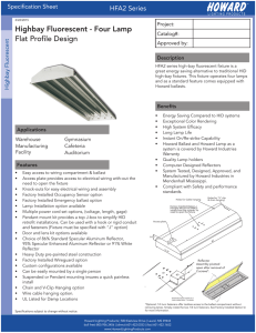 Highbay Fluorescent - Four Lamp Flat Profile Design