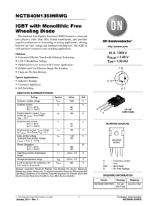 IGBT with Monolithic Free Wheeling Diode