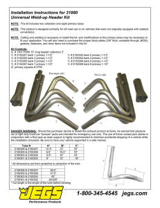 Installation Instructions for Universal Weld-up Header Kit