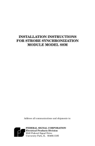 installation instructions for strobe synchronization module model ssm