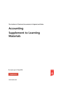 Accounting Supplement to Learning Materials