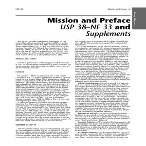 Mission and Preface USP 38–NF 33 and Supplements