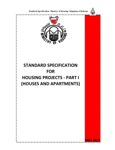 STANDARD SPECIFICATION FOR HOUSING PROJECTS
