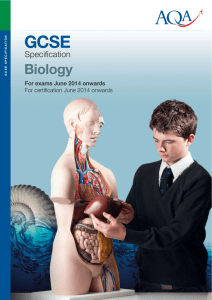 GCSE Biology Specification Specification 2014