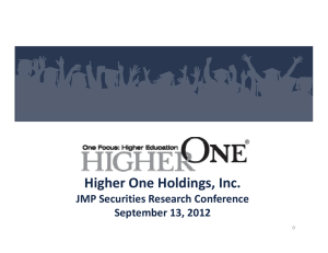 Higher One Holdings, Inc. - Investor Relations Solutions