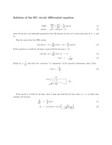 Solution of the RC circuit differential equation