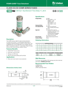 Class CC/CD CCMR seRies FUses