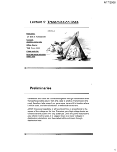 Lecture 9: Transmission lines Preliminaries