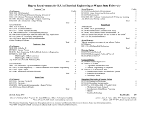 Degree Requirements for B.S. in Electrical Engineering at Wayne