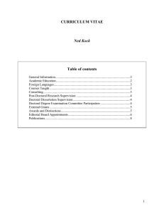 CURRICULUM VITAE Ned Kock Table of contents