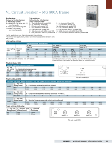 VL Circuit Breaker – MG 800A frame