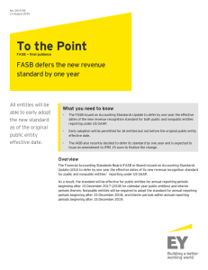 To the Point: FASB defers the new revenue standard by one year