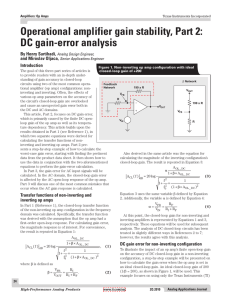 Operational amplifier gain stability, Part 2: DC