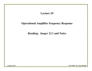 Lecture 29 Operational Amplifier frequency