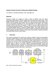 Simple Control Circuits for Electronic Ballast Design