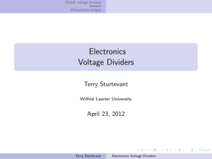 Electronics- Voltage Dividers - Wilfrid Laurier University Physics Labs