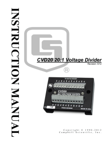 CVD20 20:1 Voltage Divider