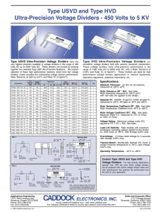 Type USVD and Type HVD Ultra-Precision Voltage Dividers