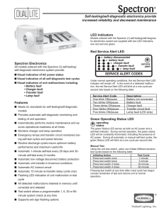 Spectron® self-test/self-diagnostic specification sheet - Dual-Lite