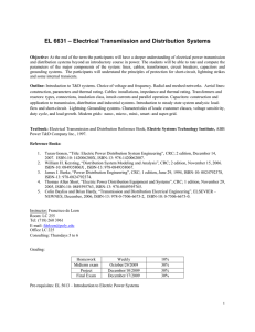 EL 6631 – Electrical Transmission and Distribution Systems