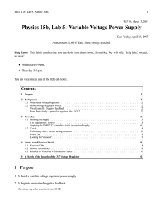 Variable Voltage Power Supply