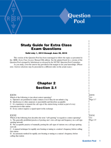 Study Guide for Extra Class Exam Questions