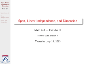 Span, Linear Independence, and Dimension