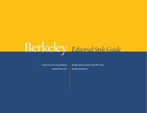 Editorial Style Guide - University of California, Berkeley