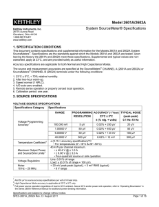 System SourceMeter® Specifications