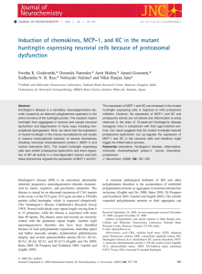 Induction of chemokines, MCP-1, and KC in the mutant huntingtin