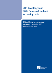 NHS knowledge and skills framework outlines for nursing posts