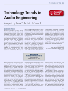 Technology Trends in Audio Engineering