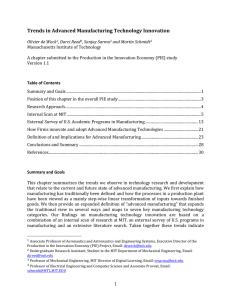 Trends in Advanced Manufacturing Technology Research