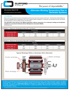 Alternator Winding Temperature Rise in Generator Systems