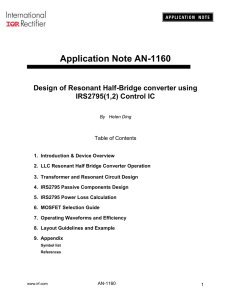 Design of Resonant Half-Bridge converter using IRS2795